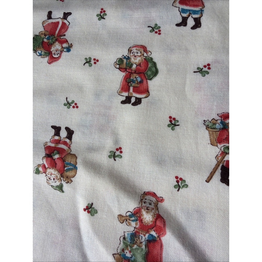 Vintage Cranston VIP Santa Fabric 1 Yard 42" Wide Read*